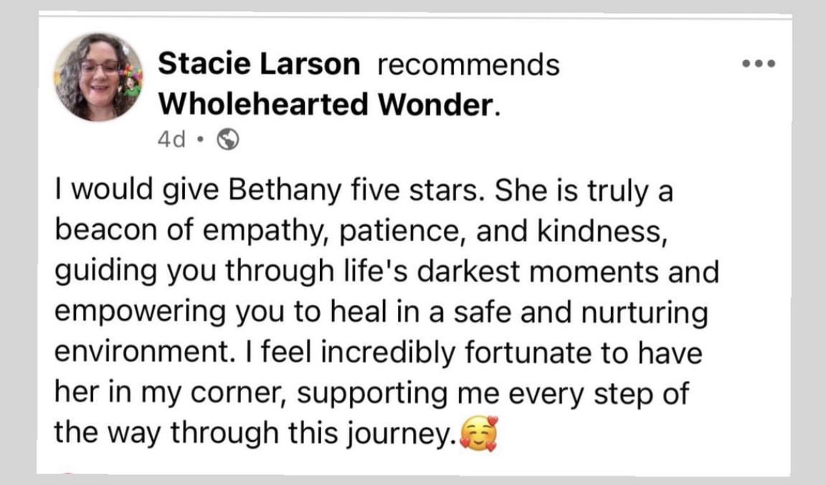 Stacie Larson recommendation screenshot